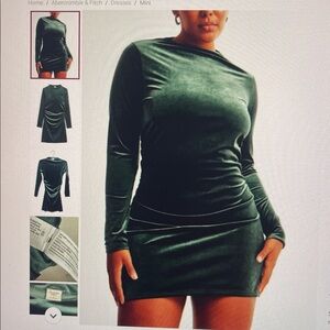 A&F Paloma Long-Sleeve Velvet Mini Dress Size Petite Small